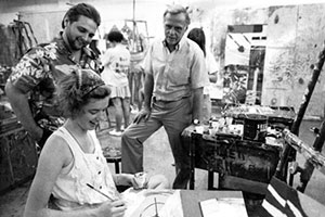 Professor Jack Olson teaches an art class